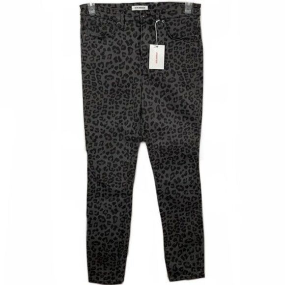 NWT Good American Grey Leopard Good Legs Jeans - Picture 1 of 5